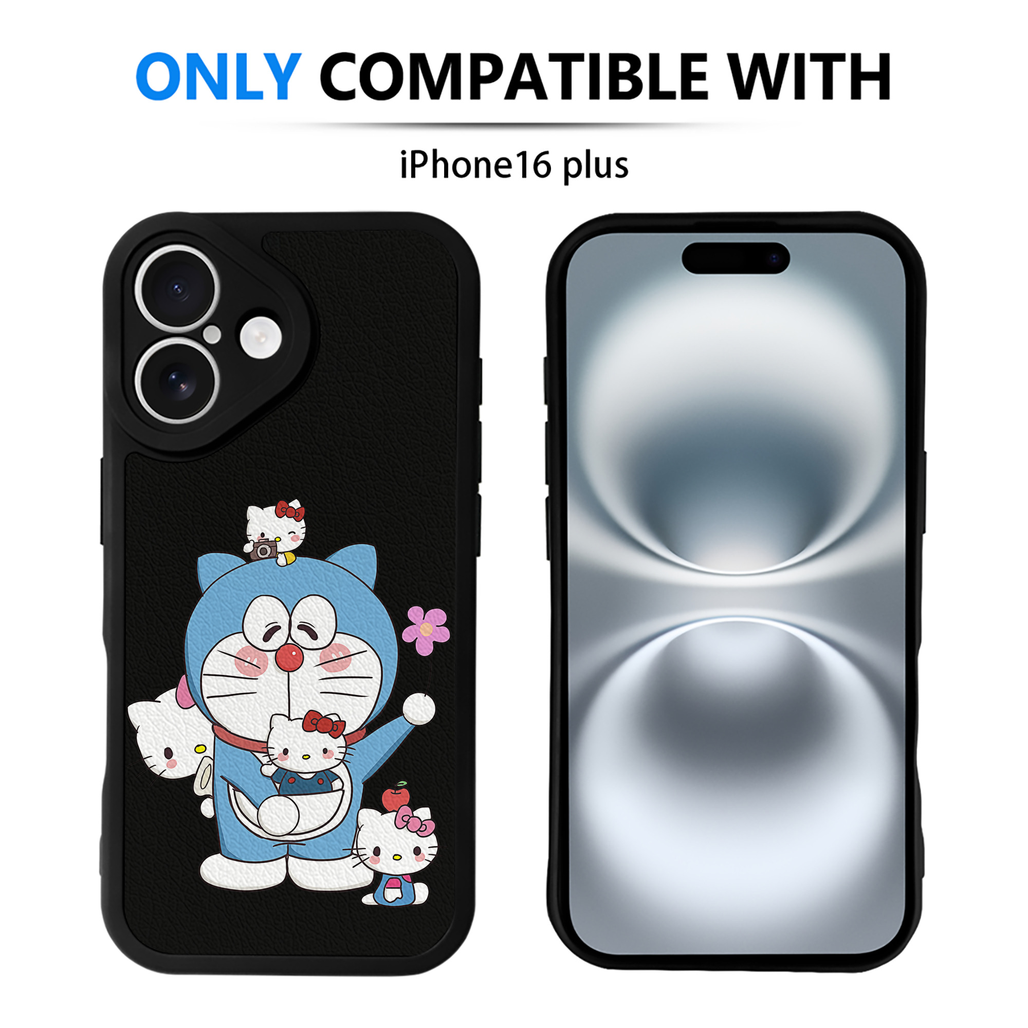（画像用） ドラえもん Doraemon 【iPhone 16シリーズ対応】シリコンスマホケース（レザー調） 材質：シリコン